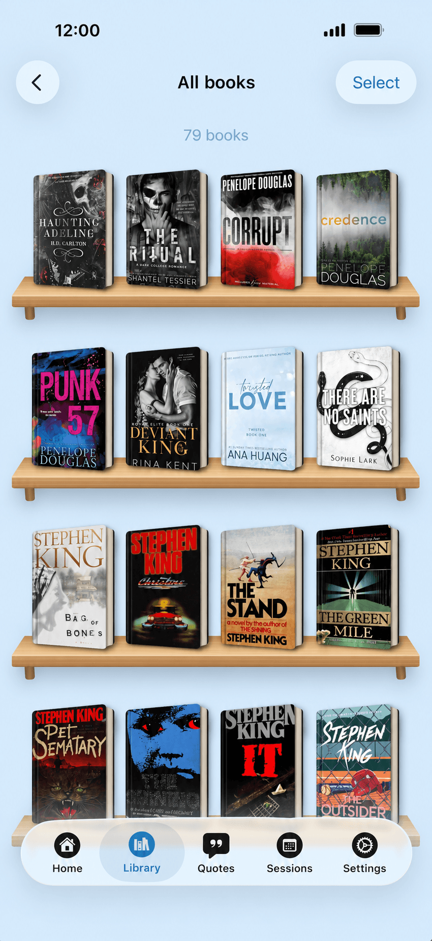 Книжкові полиці Bookleap з обкладинками
